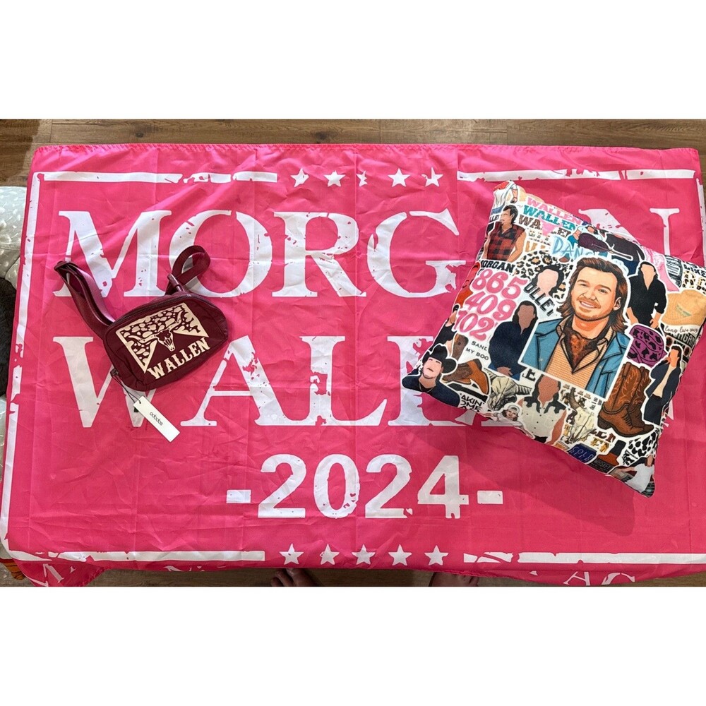 MORGAN WALLEN Bundle Of Flag, Pillow and Belt Bag Super Deal